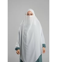 Krem Pratik Hazır Geçmeli Tesettür Eşarp Krep Bağcıklı Sufle Hijab 2313_40