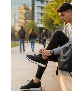 Enoch Erkek Günlük Spor Ayakkabı Klasik Dalga Şeritli Sneaker Rahat Kalıp Yürüyüş Modeli
