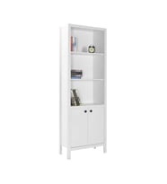 Adore Mobilya Rustik 5 Raflı Kapaklı Kitaplık-Mat Beyaz 66x196x32 cm (GxYxD)