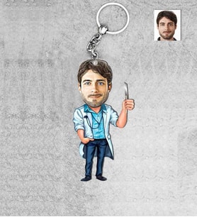 Kişiye Özel Cerrah Doktor Erkek Ahşap Anahtarlık-1