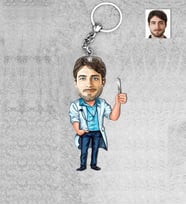 Kişiye Özel Cerrah Doktor Erkek Ahşap Anahtarlık-1