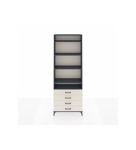 Arges Dolap 5 Raflı 4 Çekmeceli 88x30x243 Antrasit-Aytaşı