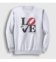 Presmono Unisex Beyaz Love Hediye Pilates Sweatshirt 511728tt