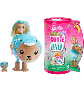 Barbie Chelsea Cutie Reveal Şirin Kostümler Serisi, Yunus, Oyuncak (Çok Renkli)