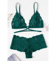 Giyim Kadın Yeşil Özel Şık Sütyen Külot Takımı