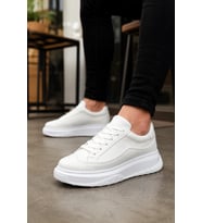 Rovero Erkek Bağcıklı Cilt Günlük Sneaker Ayakkabı – Beyaz