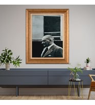 Altın Varaklı Çerçeveli Paspartulu Atatürk Tablo DC1066 (Gold)