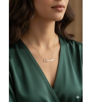 925 Ayar Papatya Silver zülfikar kılıç kolye.rose.gold.rodaj