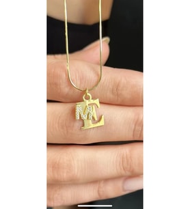 İthal Zincirli 2 li Harf Seç 925 Ayar (Gold)