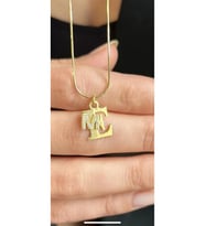İthal Zincirli 2 li Harf Seç 925 Ayar (Gold)