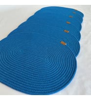 Jüt Amerikan Servis Sofra Altlığı, Masa Dekoru Supla Oval 30x40 6lı (Mavi)