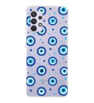 PrintiFy Samsung Galaxy A32 ile Uyumlu 1mm Slim Fit Nazar Boncuğu 1 Baskılı Şeffaf  Kılıf