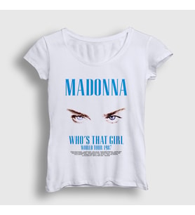 Presmono Kadın Beyaz Tour Who's That Girl Madonna T-Shirt 545473tt