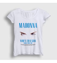 Presmono Kadın Beyaz Tour Who's That Girl Madonna T-Shirt 545473tt