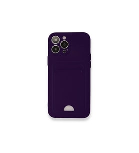 iPhone 12 Pro Max Kılıf Kelvin Kartvizitli Silikon - Derin Mor