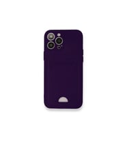 iPhone 12 Pro Max Kılıf Kelvin Kartvizitli Silikon - Derin Mor