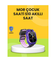 Mor Tasarımlı Çocuk Akıllı Saati, Adım ve Alarm Özellikleriyle Güvenli Kullanım