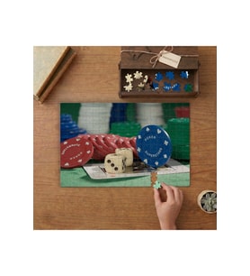 Poker Çipleri Tasarımı 240 parça Ahşap Puzzle Ahşap Kutuda MP11375