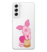 Samsung Galaxy S21 FE Uyumlu Piglet Tasarımlı Şeffaf Telefon Kılıfı
