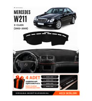 MERCEDES W211 E-CLASS (2002-2009) Uyumlu Torpido Örtüsü Torpido Kılıfı - Siyah