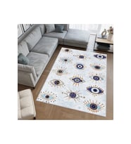 Rovigo Home Dijital Baskı Yıkanabilir Kaymaz Taban Salon Halısı RVG0407 (Mavi)