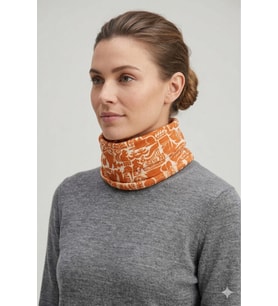 Turuncu Etnik Desenli Çok Amaçlı Esnek Bandana & Boyunluk – Unisex
