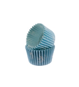 Cupcake Kalıbı Pet Kapsül  Kek Kalıbı48X34 MM (100 Adet)  Fiyonklu Mavi