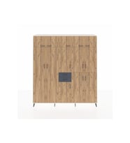 Hyperion Dolap 10 Raflı 2 Çekmeceli 3 Askılı 220x44x243 Aytaşı-Çam/Antrasit