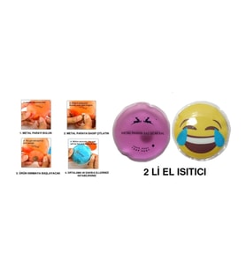 GÜLEN EMOJİ PEMBE CEYLAN CEP SOBASI,EL ISITICI,2 ADET SICAK SU TORBASI PVC  9cm