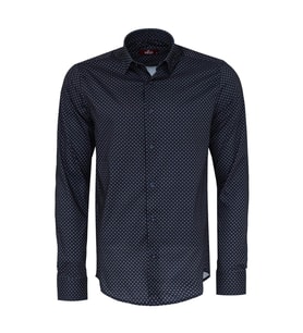 Lacivert Desenli Slim Fit Gömlek - Wessi