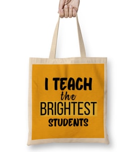Teacher Gift-Learning Inspire-Science Student School Inspirational KIDS WOMEN Men Bez Çanta Uzun Saplı