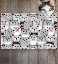 Monnhein Pet Mat – Kişiselleştirilebilir Kaymaz Mama Altlığı, 50x35 cm