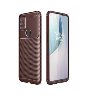OnePlus Nord N10 5G Kılıf Esnek Soft Karbon Tasarım Legion Serisi (Kahverengi)
