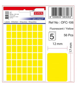 Tanex Etiket Ofc-106 Sarı 10 lu 2 paket