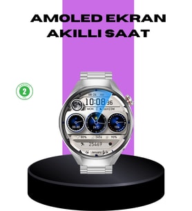 Akıllı Saat Metal Kordonlu Tam Ekran AMOLED – Arama ve Sağlık Takip Özellikli