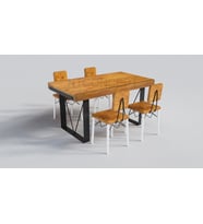 Ntconcept Lilien Masif Ağaç Torna Sandalyeli Masa Takımı (120x120cm Masa  + 8 Sandalye)