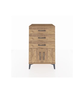 Hyperion Komodin 3 Çekmeceli 2 Kapaklı 60x44x96 Çam-Çam