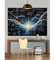 Elektrik Çizgileri Ve Matematik Formülleri Dekoratif Kanvas - Mdf Ahşap Tablo