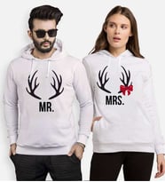 Tshirthane Mr.Mrs. Geyik Sevgili Kombinleri Kapüşonlu Kombini (Tek Ürün Fiyatıdır.)