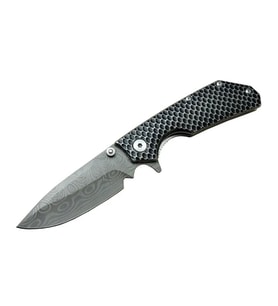 Damascus Dms 2 16 Gri Kamp Çakı 21cm- Yarı Otomatik, Kemerlikli, Metal Sap