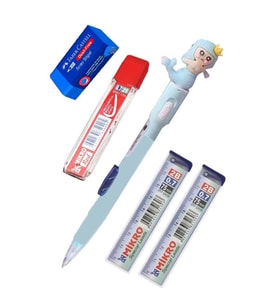 Işıklı Deniz Kızı Uçlu Kalem Seti Mavi 0.7 mm 1 Paket Denizkızı Başlıklı Versatil Kalem Süslü Silikonlu Hediyelik Kalem