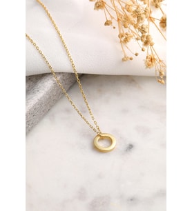 925 Ayar Gümüş Halka Kolye - Gold