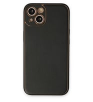 Newface Apple iPhone 14 Plus Kılıf Coco Deri Silikon Kapak - Siyah
