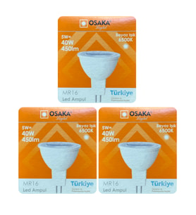 (3 Adet) Osaka 5W (40W) Beyaz Işık (6500K) G4 Duylu (İğne Bacak) Led Çanak Ampul