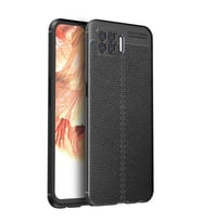 Oppo A73 Kılıf Deri Görünümlü Slim Silikon (Siyah)