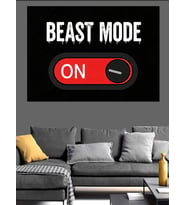 Beast Mode On Oyun Tabelası Dekoratif Kanvas - Mdf Ahşap Tablo