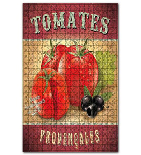 Cakapuzzle Domatesler Zeytin Afişi Görseli Puzzle Yapboz MDF (Ahşap) (120 Parça)