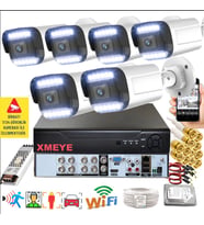 6 lı Araç İnsan Yüz Tanımalı Hareket Algılayan 5 MP Lens 12 Warm Led Gece Renkli Kamera Seti 3312W