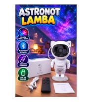 Çocuklar İçin Astronot Projeksiyon Lamba Speaker Bluetooth Yıldız ve Nebula Efektli