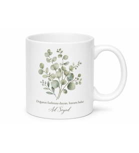 Okaliptüs Yaprağı Temalı Baskılı Kupa Bardak Doğa Hediye Porselen Mug